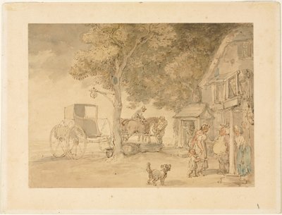 Paarden Water Geven door Thomas Rowlandson