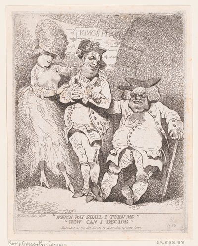 Welke kant moet ik op, hoe kan ik beslissen door Thomas Rowlandson