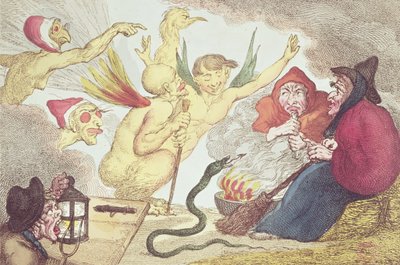 Heksen in een Hooizolder door Thomas Rowlandson