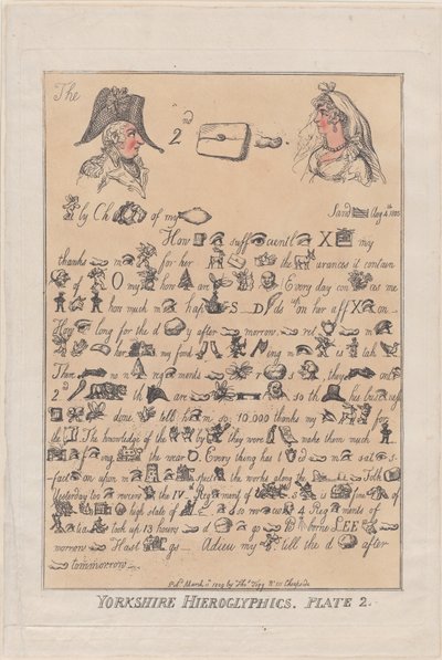 Yorkshire hiërogliefen, plaat 2, 11 maart 1809 door Thomas Rowlandson