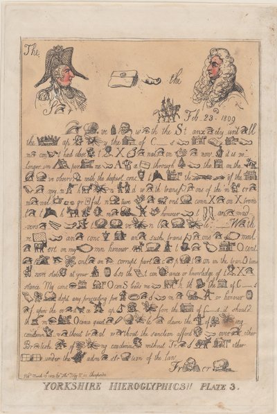 Yorkshire hiërogliefen, plaat 3 door Thomas Rowlandson