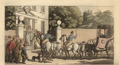Jonge Engelse heer komt thuis na de Grand Tour door Thomas Rowlandson
