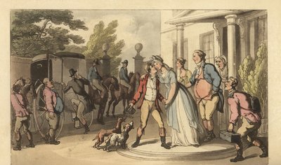 Jonge Engelse heer verlaat zijn familie om op Grand Tour te gaan door Thomas Rowlandson