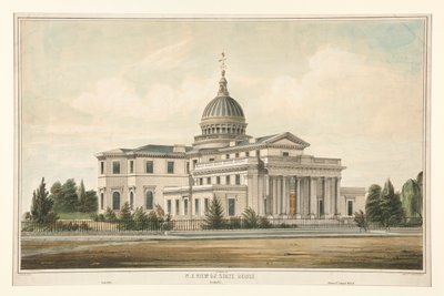 N.E. Gezicht op het State House gebouwd in 1794 - Trenton, N.J. Gewijzigd en vergroot 1845-6 door Thomas S. Sinclair