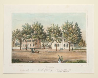 Woning / van wijlen George Dillwyn / van wijlen Joseph Bloomfield (Burlington, NJ), uit 14 gezichten op Burlington door Thomas S. Sinclair