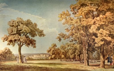 Windsor Castle vanuit het Grote Park nabij het einde van de Lange Wandeling, 1740-1798, 1934 door Thomas Sandby