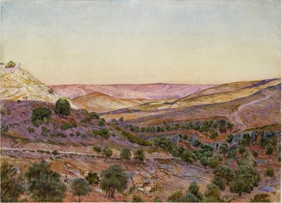 De Heuvels van Moab en de Vallei van Hinnom, 1854 door Thomas Seddon