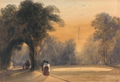 Fontein in de Tuinen, Parijs: Avond door Thomas Shotter Boys