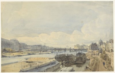 Gezicht over de Seine ter hoogte van de Pont des Arts door Thomas Shotter Boys
