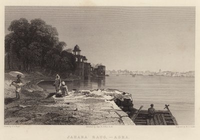 Jahara Baug, Agra (gravure) door Thomas Shotter Boys