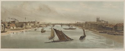 Londen zoals het is: London Bridge, vanaf Southwark Bridge door Thomas Shotter Boys