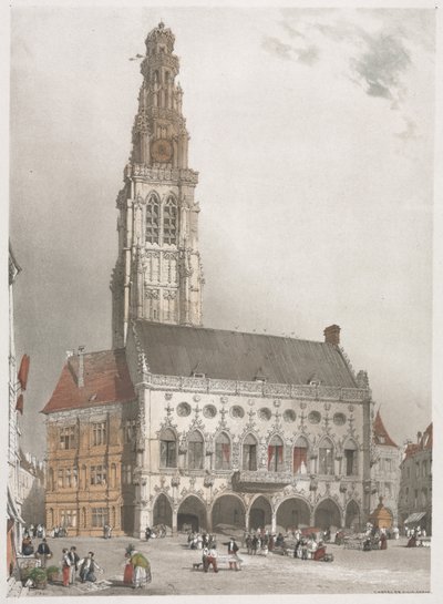 Pittoreske architectuur in Parijs, Gent, Antwerpen, Rouen, 1839 door Thomas Shotter Boys