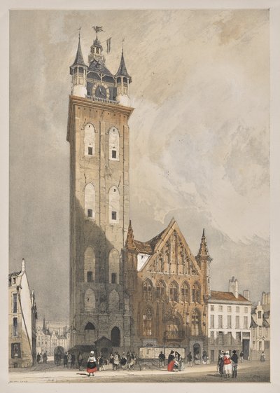Pittoreske architectuur in Parijs, Gent, Antwerpen, Rouen: Belfort, Gent, België door Thomas Shotter Boys