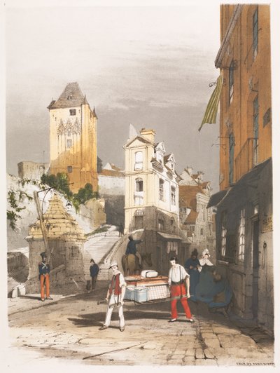 Pittoreske architectuur in Parijs, Gent, Antwerpen, Rouen, enz.: Tour de Remy, Dieppe door Thomas Shotter Boys