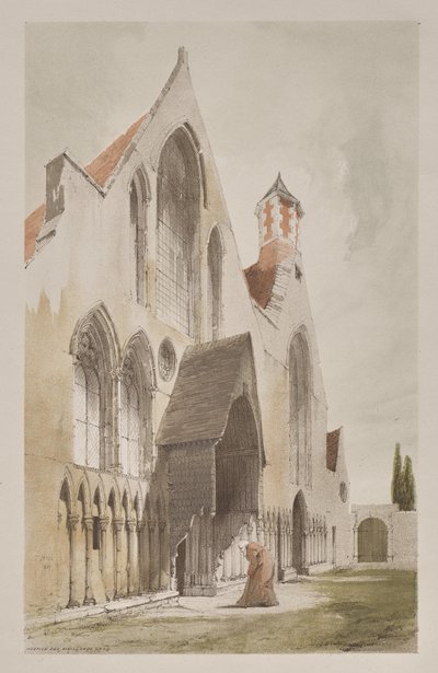 Pittoreske Architectuur in Parijs, Gent, Antwerpen, Rouen: Hospice des Vieillards, Gent, België door Thomas Shotter Boys