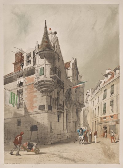 Pittoreske Architectuur in Parijs, Gent, Antwerpen, Rouen: Hôtel de Sens, Parijs door Thomas Shotter Boys