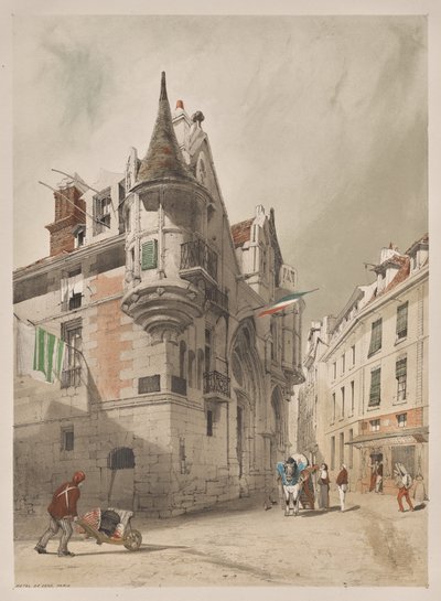 Pittoreske Architectuur in Parijs, Gent, Antwerpen, Rouen: Hôtel de Sens, Parijs door Thomas Shotter Boys
