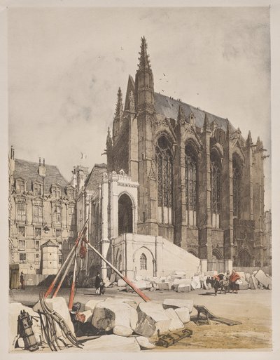 Pittoreske architectuur in Parijs, Gent, Antwerpen, Rouen: La. Ste Chapelle, Parijs door Thomas Shotter Boys