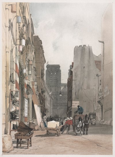 Pittoreske Architectuur in Parijs, Gent, Antwerpen, Rouen: Notre Dame, Parijs door Thomas Shotter Boys