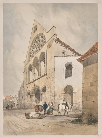 Pittoreske architectuur in Parijs, Gent, Antwerpen, Rouen: St. Andre, Chartres, Frankrijk door Thomas Shotter Boys