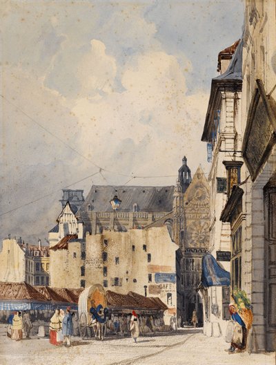 Prouvairestraat en de Saint-Eustache kerk door Thomas Shotter Boys