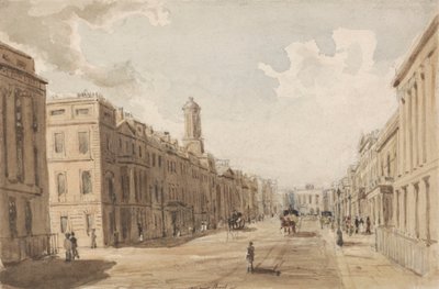 Regent Street, kijkend naar Piccadilly vanaf Waterloo Place door Thomas Shotter Boys