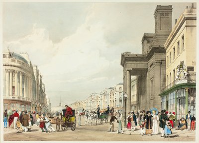 Regent Street Kijkend naar het Kwadrant, plaat achttien uit Originele Zichten van Londen zoals het Is door Thomas Shotter Boys