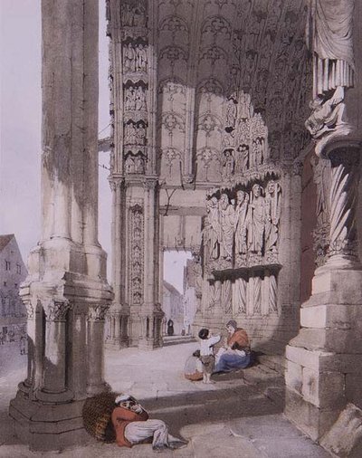 Zuidportaal van de Kathedraal van Chartres, illustratie uit 