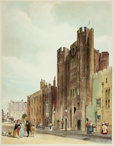 St. James Palace, plaat tien uit Original Views of London as It Is door Thomas Shotter Boys