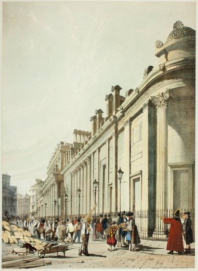 De bank met uitzicht op het herenhuis, uit Originele uitzichten van Londen zoals het is door Thomas Shotter Boys