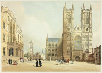 Westminster Abbey, Hospital en Company, plaat zeven uit Original Views of London as It Is door Thomas Shotter Boys