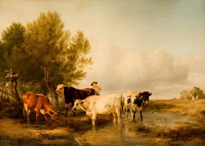 Vee in een stroom, 1841 door Thomas Sidney Cooper