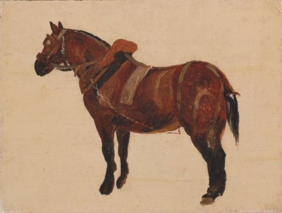 Studie van een werkpaard door Thomas Sidney Cooper