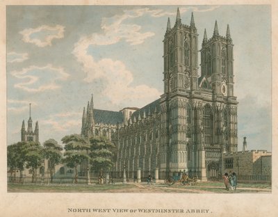 Noordwestelijk uitzicht op Westminster Abbey, Londen door Thomas Snr. Malton