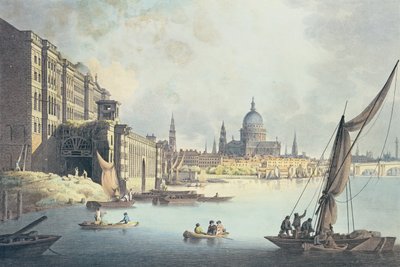 Uitzicht op Somerset House en de Theems, 1796 door Thomas Snr. Malton