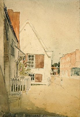 Een straat in Southall door Thomas Stothard