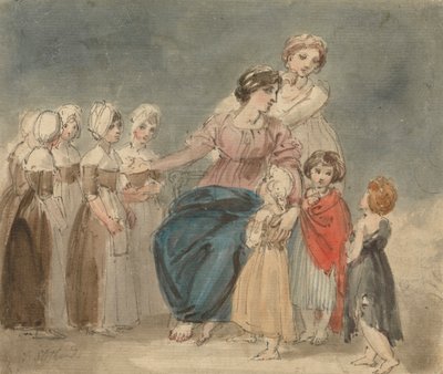 Liefdadigheidskinderen en Kleine Zwervertjes door Thomas Stothard