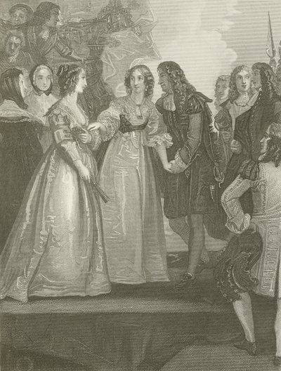 Karel II ontvangt de hertogin van Orléans in Dover door Thomas Stothard