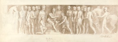 Ontwerp voor de grote trap, Buckingham Palace, het midden & 2e door Thomas Stothard