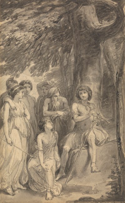 Een van zes illustraties bij Fenelons "De avonturen van Telemachus, zoon van Odysseus" door Thomas Stothard