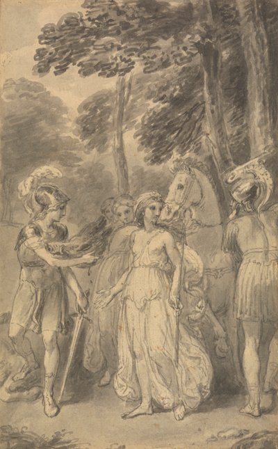 Een van zes illustraties bij Fenelons "De avonturen van Telemachus, zoon van Ulysses" door Thomas Stothard