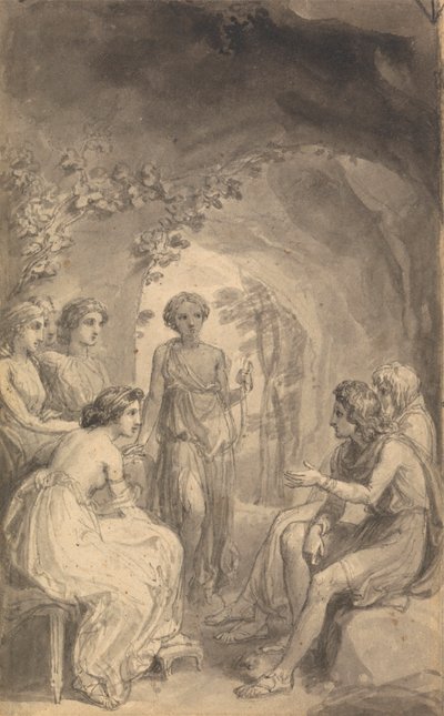 Een van zes illustraties bij Fenelons "De avonturen van Telemachus, zoon van Ulysses" door Thomas Stothard