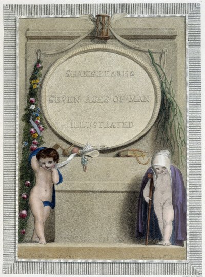 Shakespeare: De Zeven Leeftijden van de Mens, frontispice door Thomas Stothard