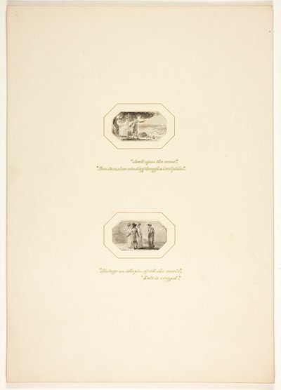 Studie voor een plaat uit De taak door Thomas Stothard