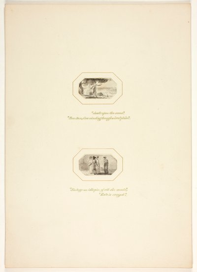 Studie voor een plaat uit De taak door Thomas Stothard
