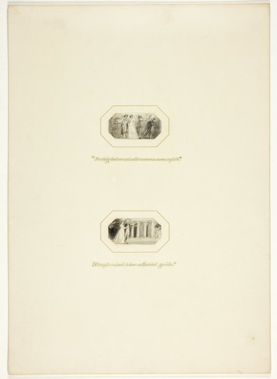 Studie voor een plaat uit De triomfen van Temper, in het Royal Engagements Pocket Book van 1796 door Thomas Stothard