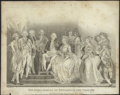 De koninklijke familie van Engeland in het jaar 1787 door Thomas Stothard