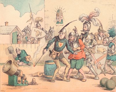 De introductie van artillerie, ca. 1884 door Thomas Strong Seccombe