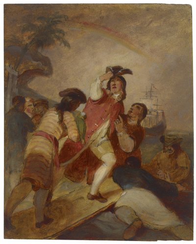 Robinson Crusoe en Zijn Man Vrijdag Verlaten het Eiland door Thomas Sully