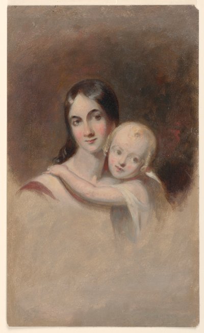 Studie voor "Portret van mevrouw James Robb en haar drie kinderen," Ogden Museum of Southern Art, New Orleans, LA door Thomas Sully